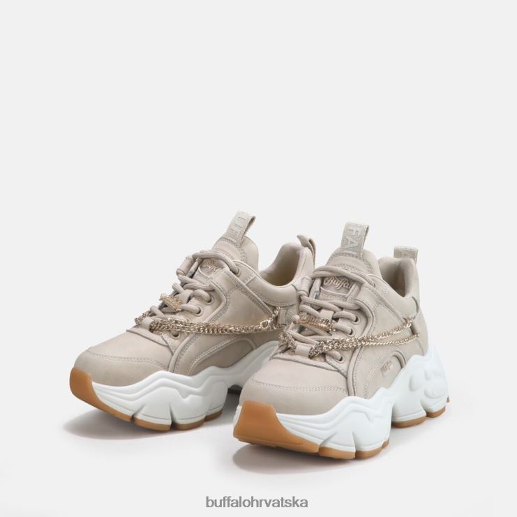 bež sa zlatnim lancem Buffalo binary chain trainer low vegan |tenisice TDD6T348